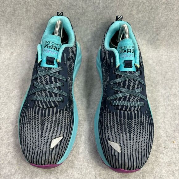 Skechers Go Run Forza 4 Womens Shoes Size 7 Blue Running Sneakers Comfort 128095 - Picture 3 of 9